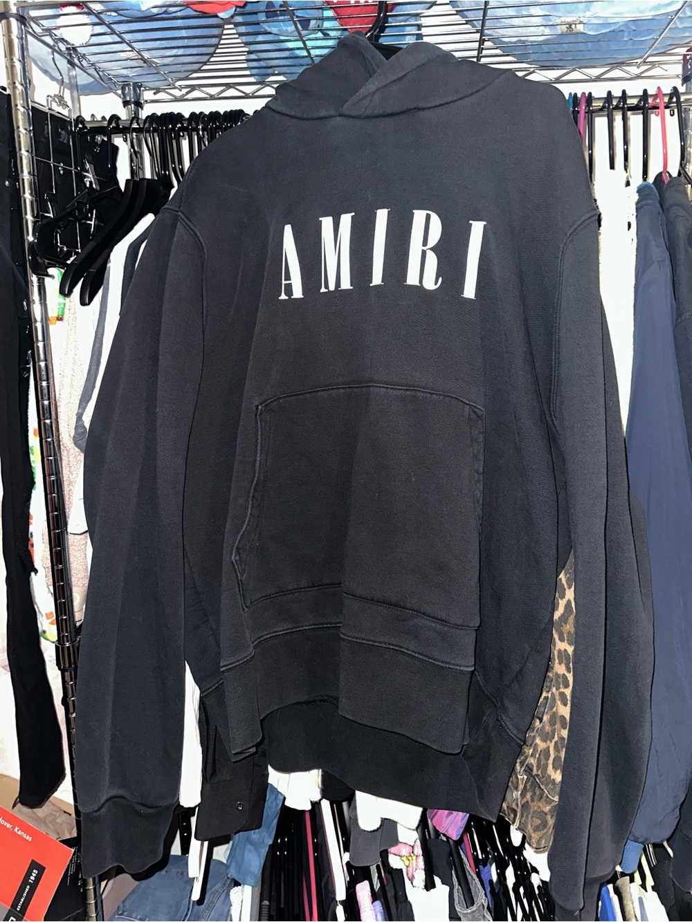 AMIRI Black Logo Hoodie with Subtle Label